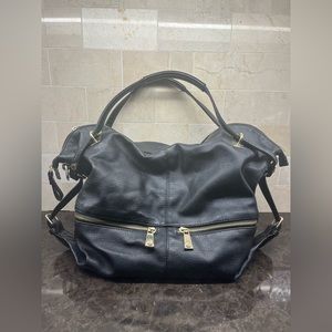 Steve Madden Black Shoulder Bag with Gold Hardware GUC